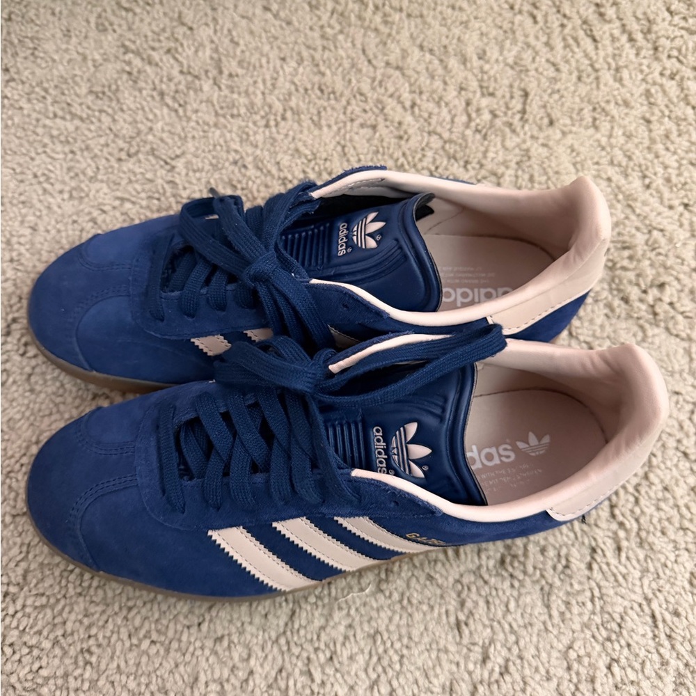 Adidas Royal Blue and White Gazelles